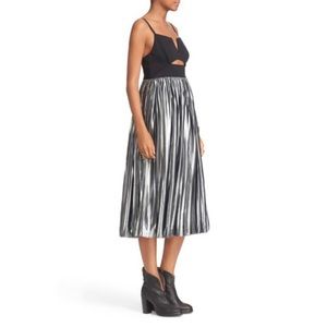 Free People Metallic Piper Pleated Dress